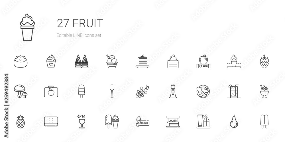 fruit icons set