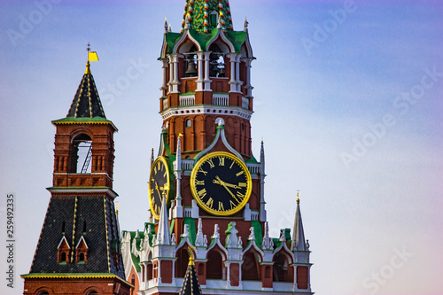 Kremlin Moscow Spasskaya tower. 