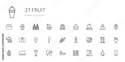 fruit icons set