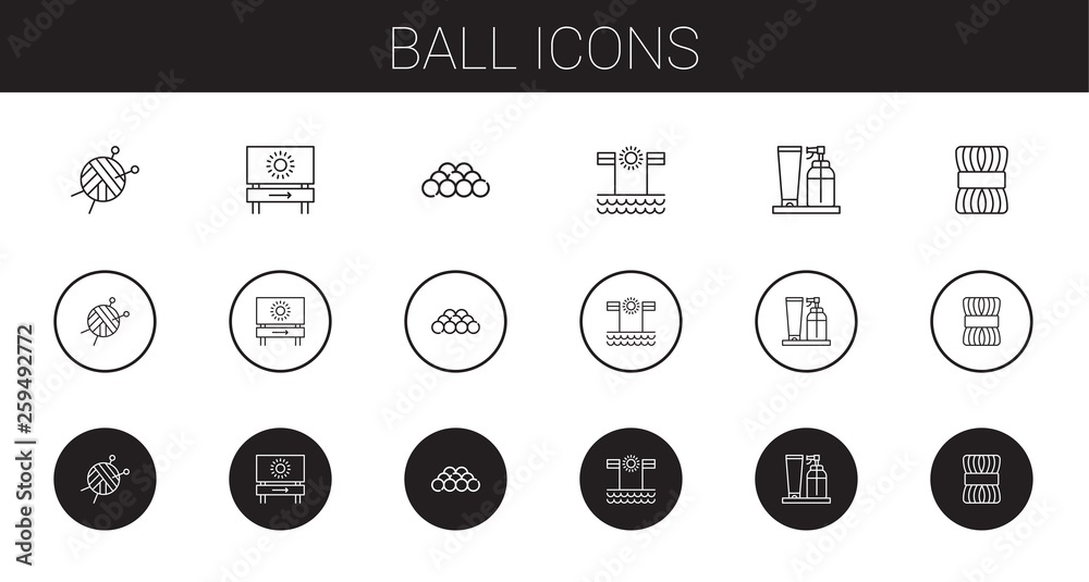 ball icons set ball icons set