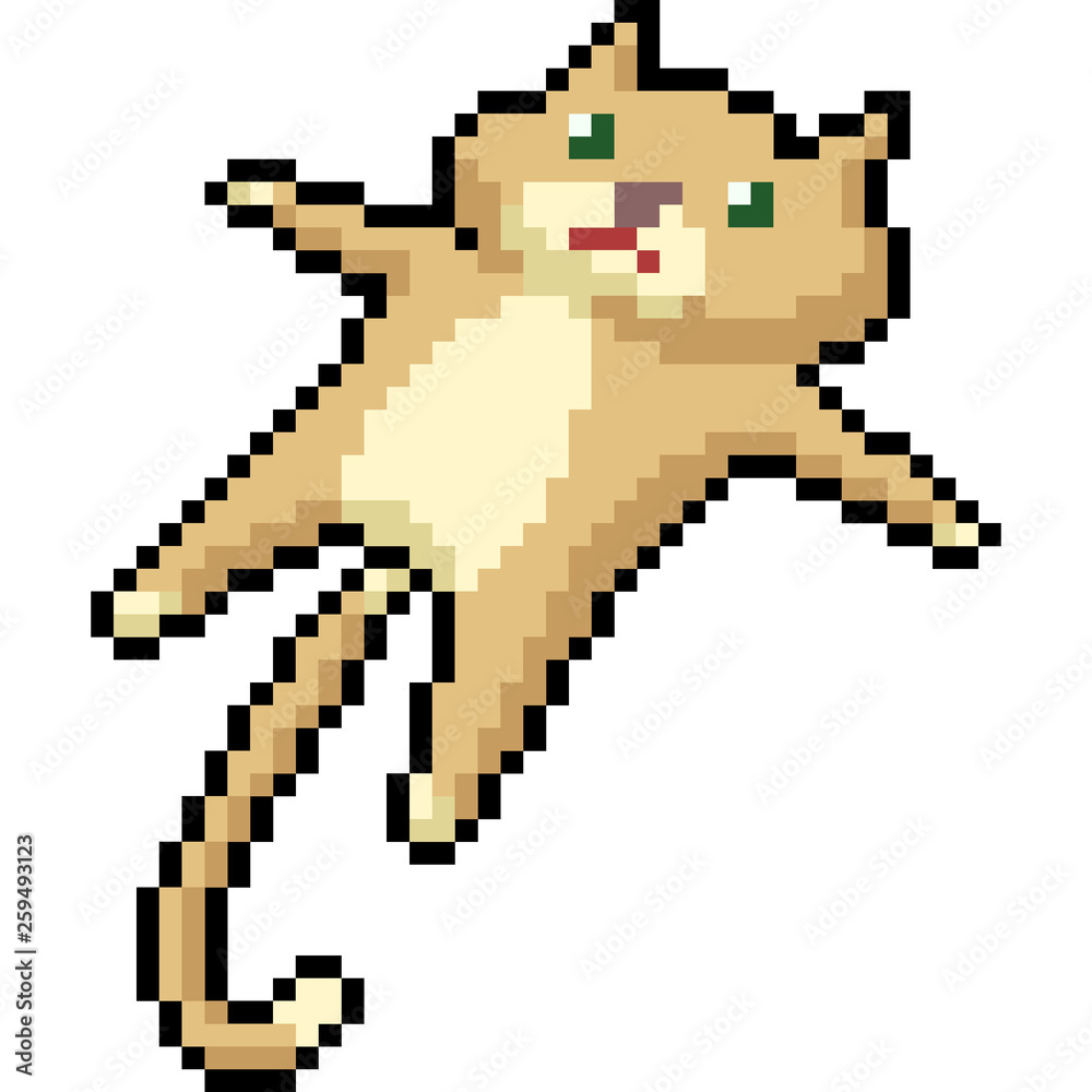 vector pixel art cat lazy vector pixel art cat lazy