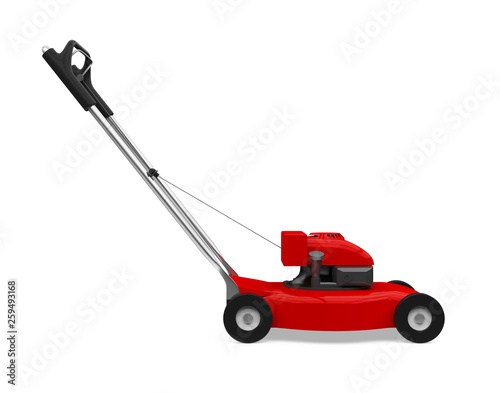 Red Lawn Mower Isolated