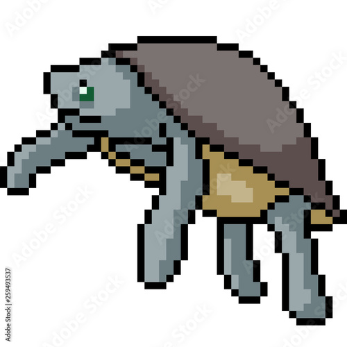 vector pixel art turtle
