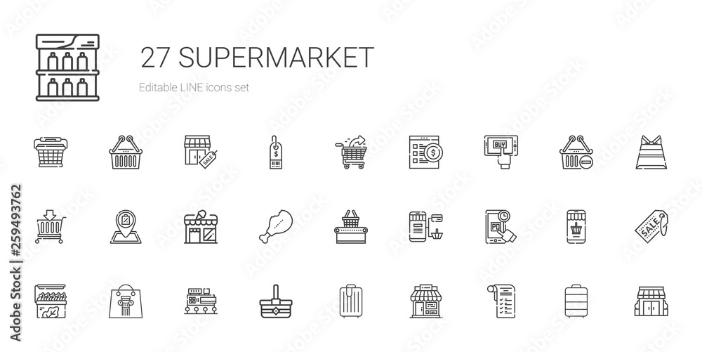 supermarket icons set
