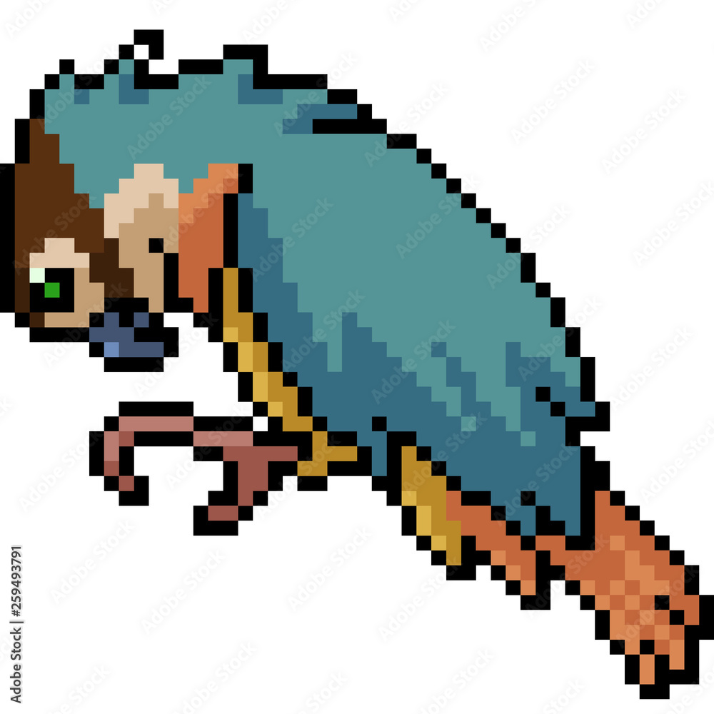 Fototapeta premium vector pixel art parrot