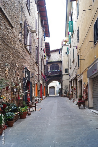 Typical street in the center of Poggibonsi, Tuscany, Italy