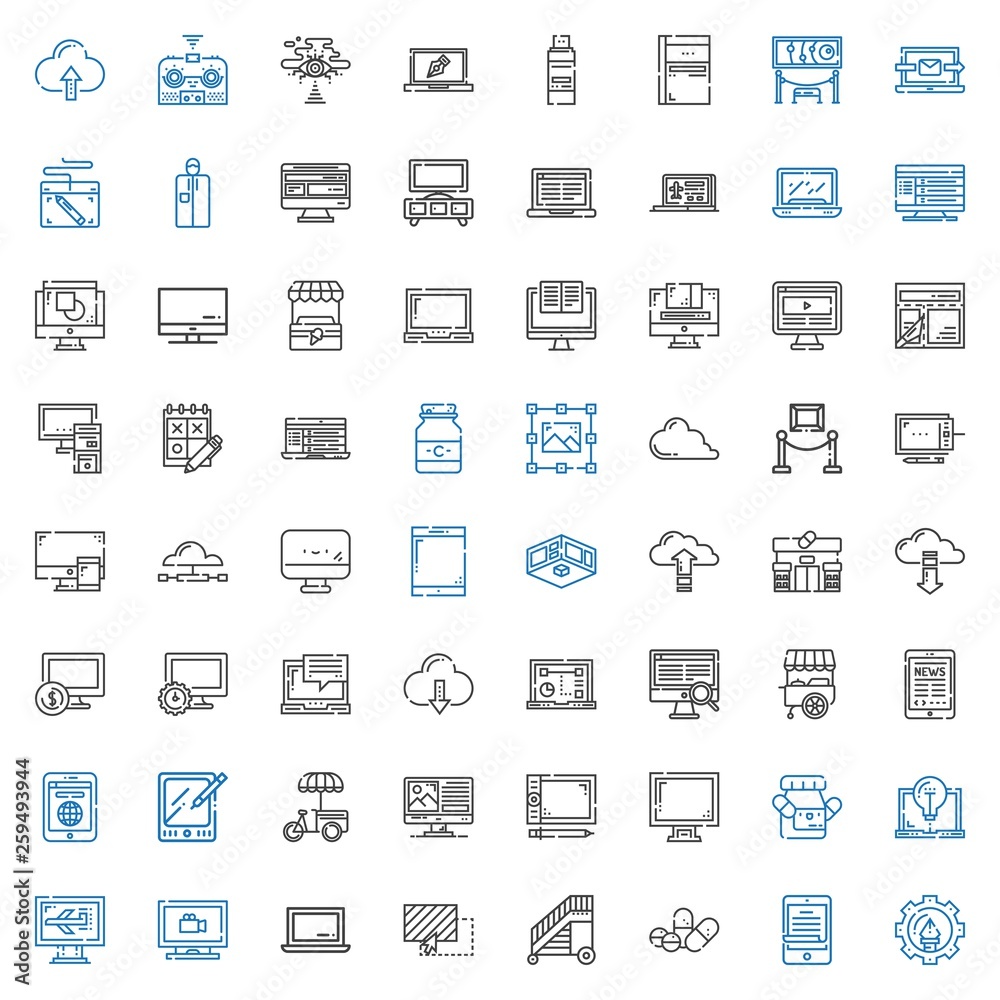tablet icons set