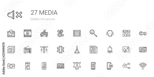 media icons set