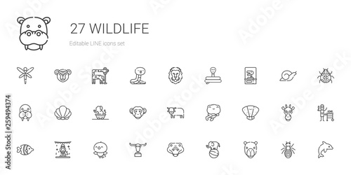 wildlife icons set