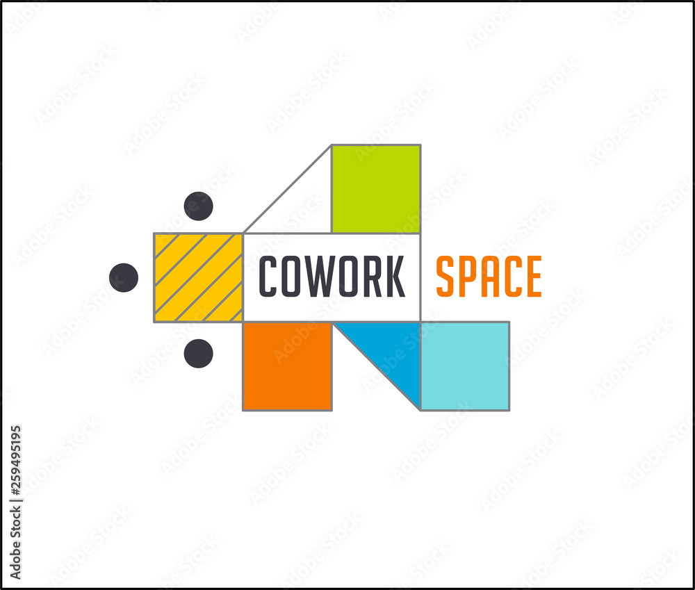 Coworking Space, networking zone logo and icon. Vector design