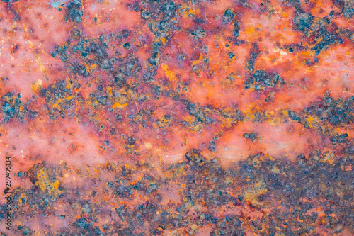 Rusted sheet of metal and grunge texture. Corrosion and oxidized background.  © lenny