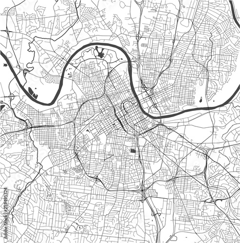 map of the city of Nashville, Tennessee, USA photo