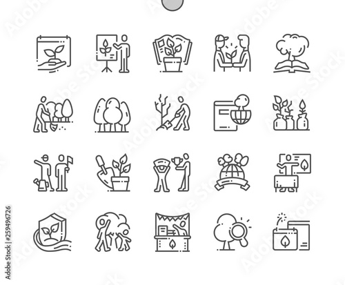 Environmental Education Day Well-crafted Pixel Perfect Vector Thin Line Icons 30 2x Grid for Web Graphics and Apps. Simple Minimal Pictogram