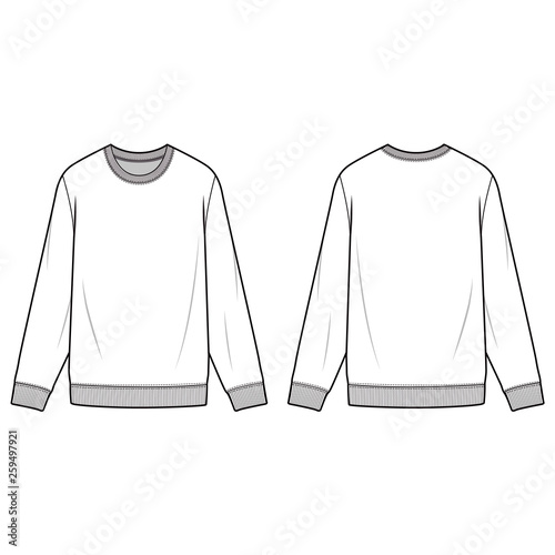 SWEATSHIRTS fashion flat sketch template