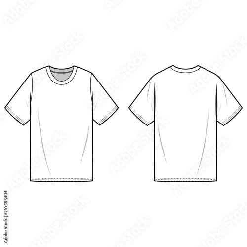 OVERFIT TEE fashion flat sketch template
