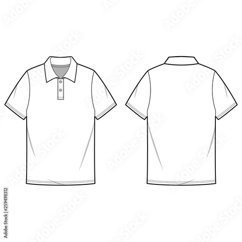 POLO SHIRTS fashion flat sketch template