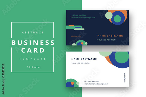 Trendy minimal abstract business card template. Modern corporate stationery id layout with geometric pattern. Vector fashion background design with information sample name text.