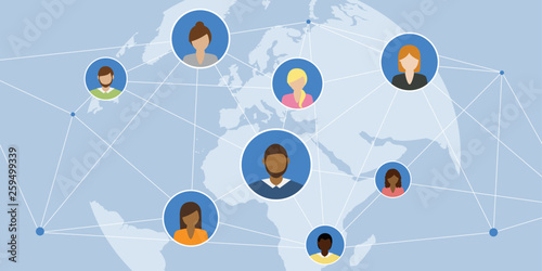 digital social network people connect the world vector illustration EPS10
