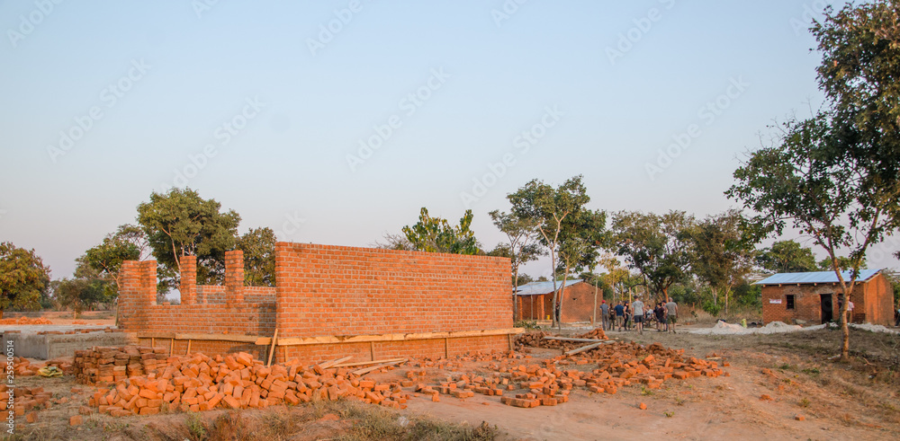 Basic mud, bricks buildings and schools in Zambia Basic mud, bricks buildings and schools in Zambia