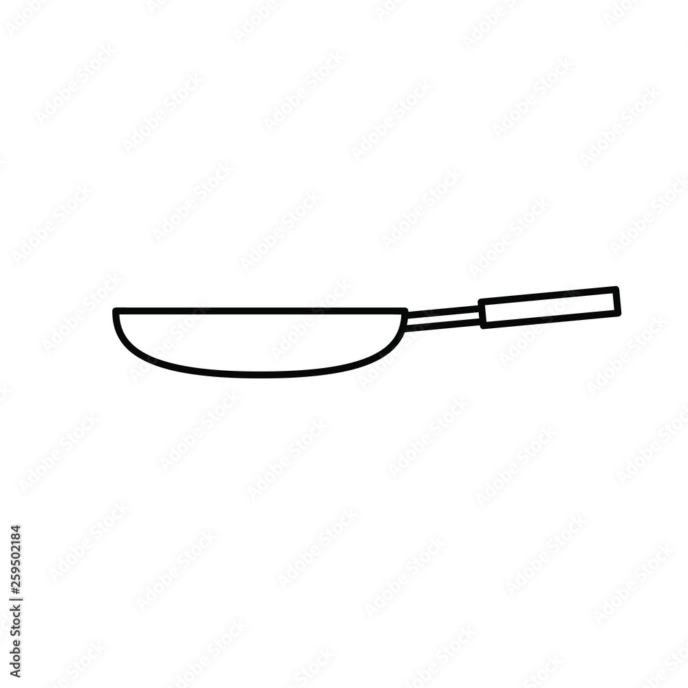 Frying pan outline icon. linear style sign for mobile concept and web design Frying pan outline icon. linear style sign for mobile concept and web design