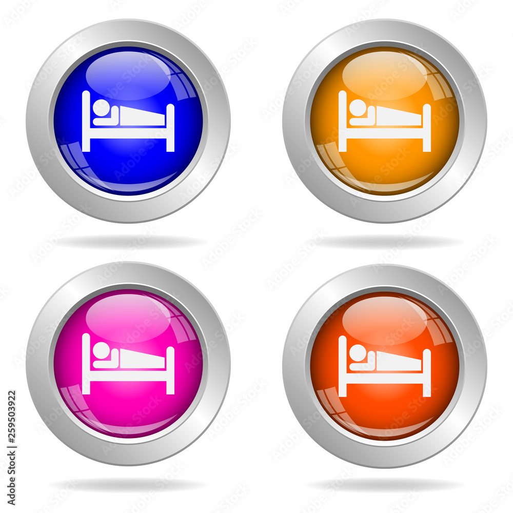 Set of round color icons. Hotel icon Set of round color icons. Hotel icon