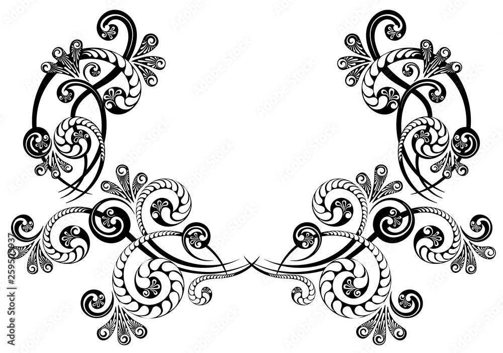 Fototapeta Decorative monogram calligraphic border