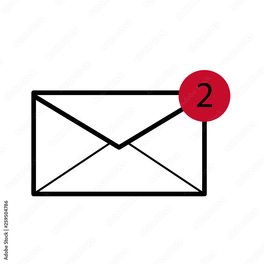 Mail icon vector isolated on white background Mail icon vector isolated on white background
