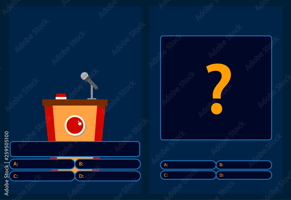 Quiz Brainy Game With Question Quiz Game With Answers Colorful Flat Quiz Brainy Game With Question Quiz Game With Answers Colorful Flat