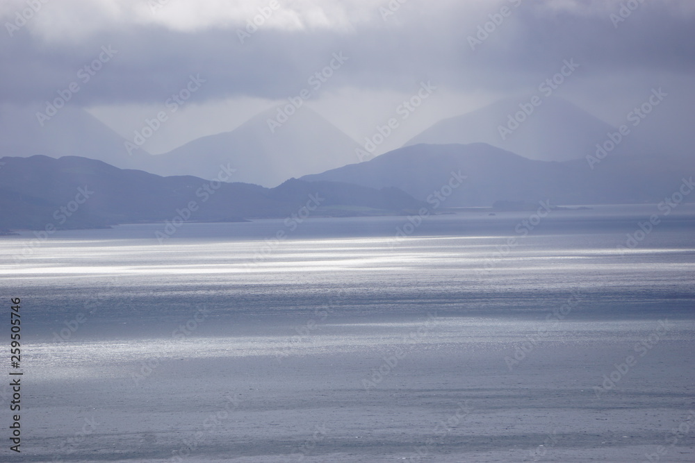 Dramatic landscape by the ocean before storm