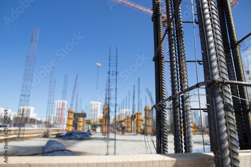 Fotografie Concrete pillars on construction site