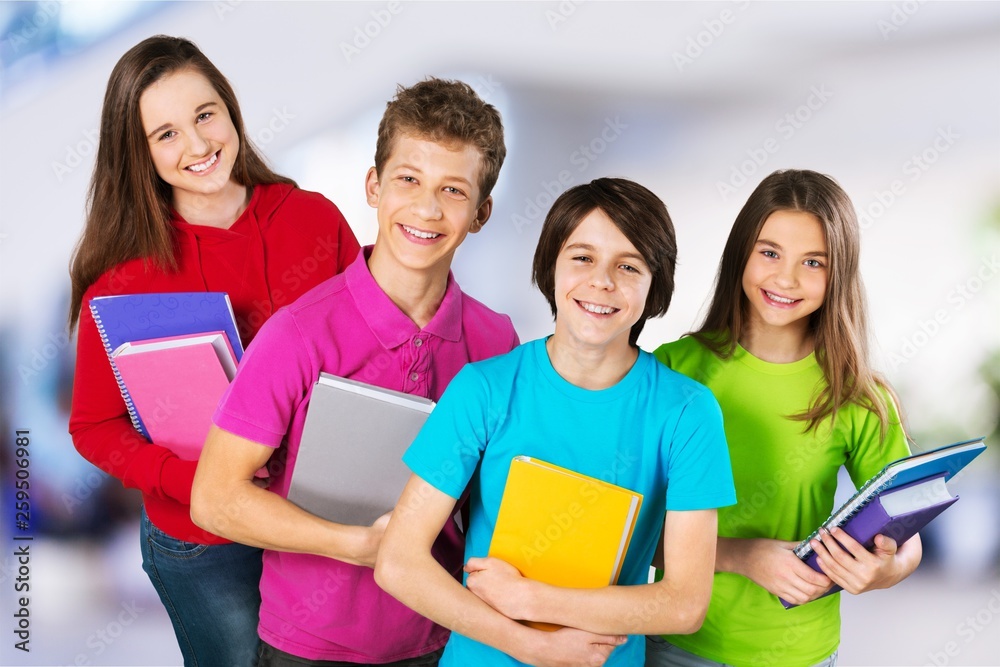 Two little boys studying subject on background Two little boys studying subject on background