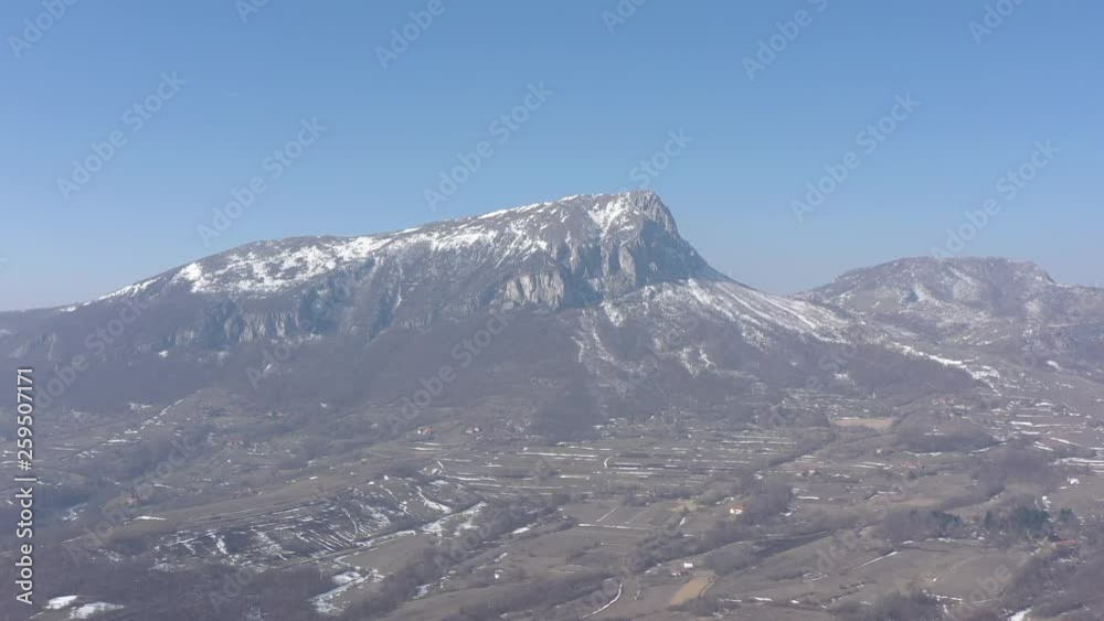 Clear blue sky over the top of Stol mountain 4K drone video Clear blue sky over the top of Stol mountain 4K drone video