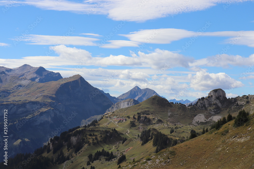 Scenic Mountain View with green hills