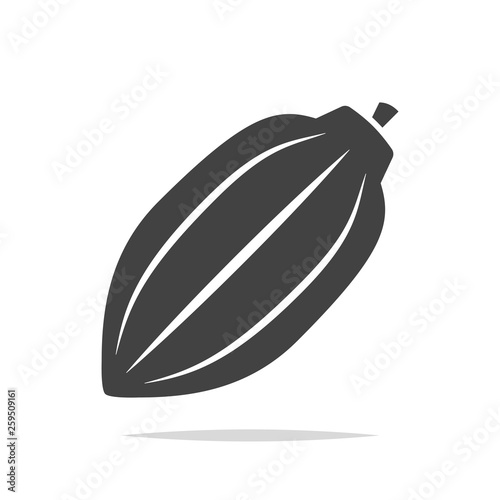 Cacao pod icon vector isolated
