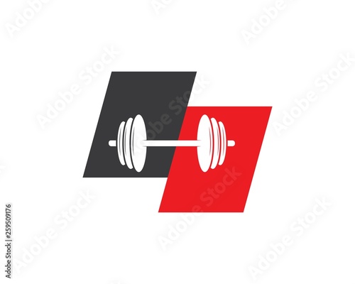 Bodybuilder Logo Template. Vector object and Icons for Sport Label, Gym Badge, Fitness Logo photo