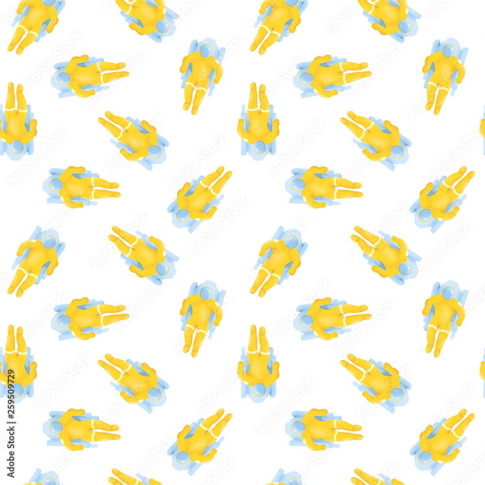 Hand drawn digital illustration seamless pattern background with astronauts isolated on white Hand drawn digital illustration seamless pattern background with astronauts isolated on white