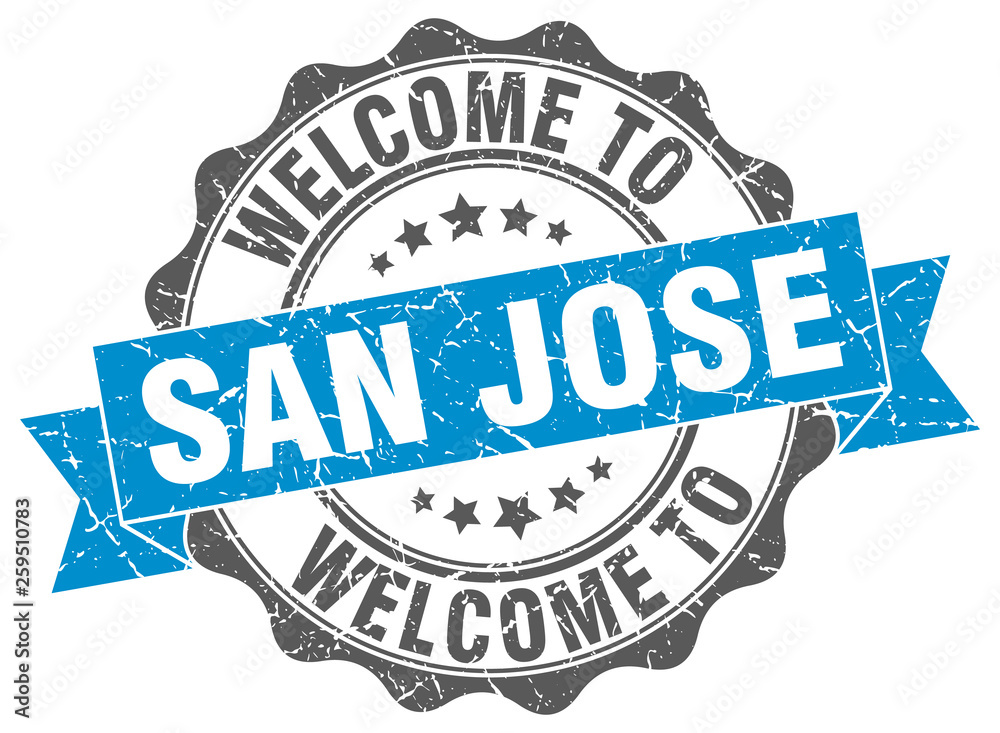 Fototapeta premium San Jose round ribbon seal