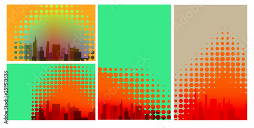 Vector image of a background of night city. Flat style. Silhouettes of buildings on a dark blue night background. Vector illustration of night city background.