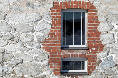 windows in old wall