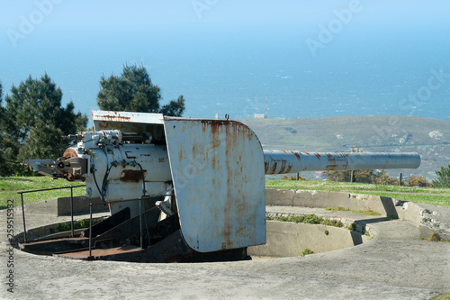 Abandoned Coastal battery cannon photo