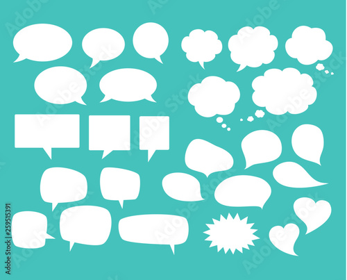 Vector set of empty speech bubbles. 