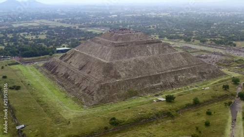 AERIAL: Teotihuacan, Mexico, Pyramids (Flying Around) photo