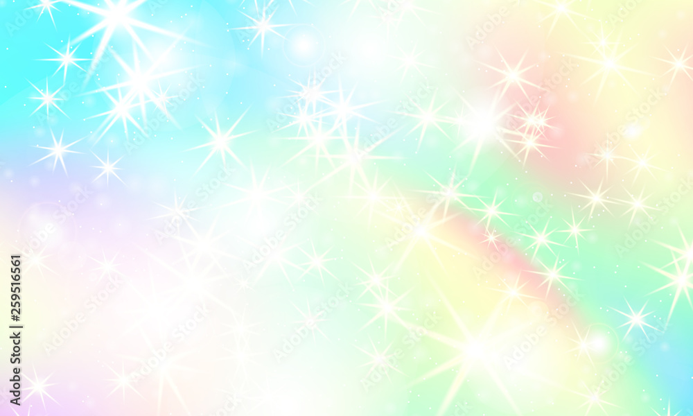 Unicorn rainbow background. Holographic sky Unicorn rainbow background. Holographic sky