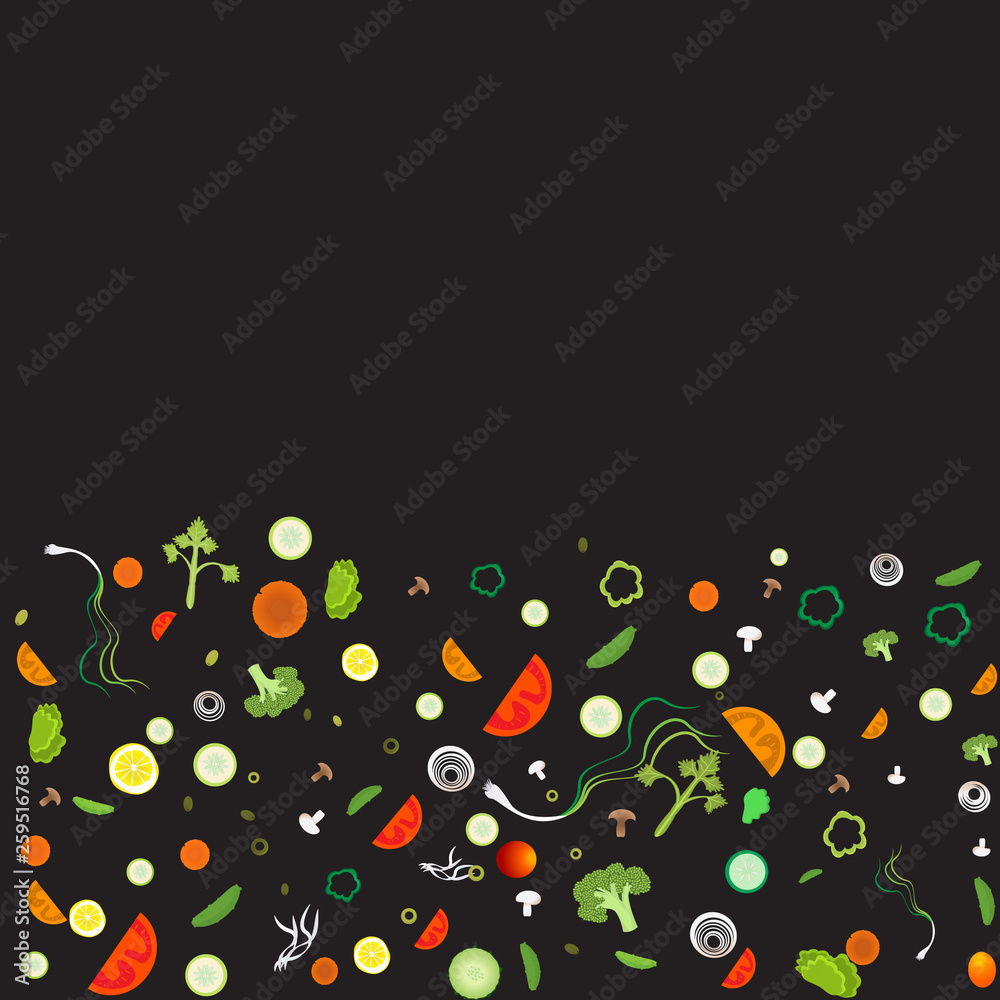 Vegetable pattern for web and print decoration