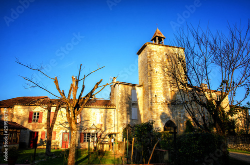 Fourcès is an original round Bastide in the Department of Gers, France photo