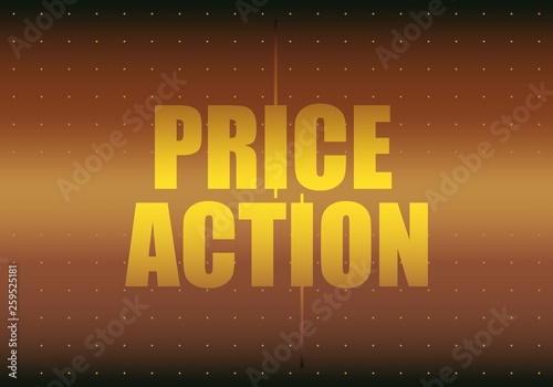 Stock market and exchange. Price action emblem with japanese candles