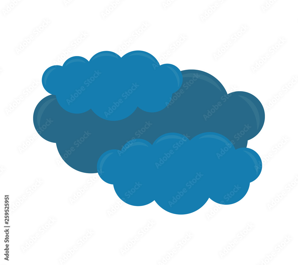 Single weather icon with cloud. Vector icon isolated on white background. Forecast sign symbols. Vector illustration.