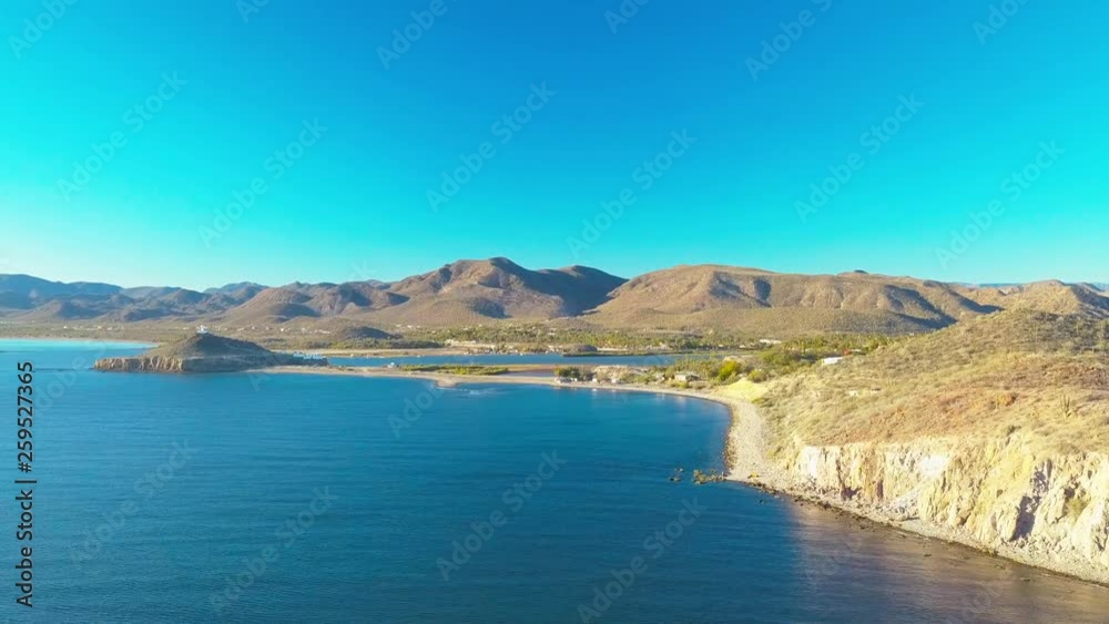 Aerial view of the stunning Sea of Cortez scenery around Mulege in Baja California, Mexico. Aerial view of the stunning Sea of Cortez scenery around Mulege in Baja California, Mexico.
