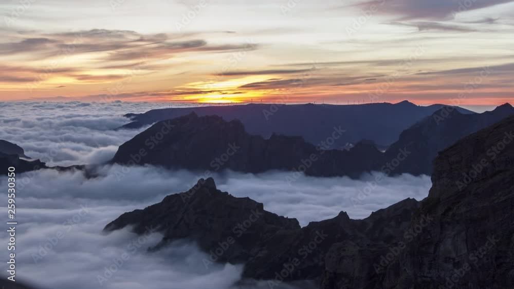 A time-lapse from Areiro peak in Madeira island A time-lapse from Areiro peak in Madeira island