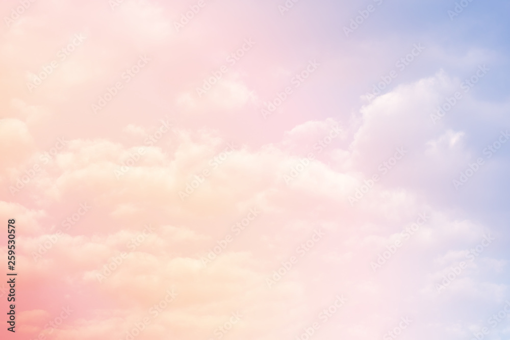 Sun and cloud background with a pastel colour